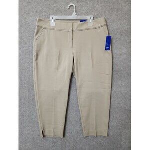 Apt 9 Torie Capri Pants Womens 16 Tan Straight Leg Trouser Easy Care NEW